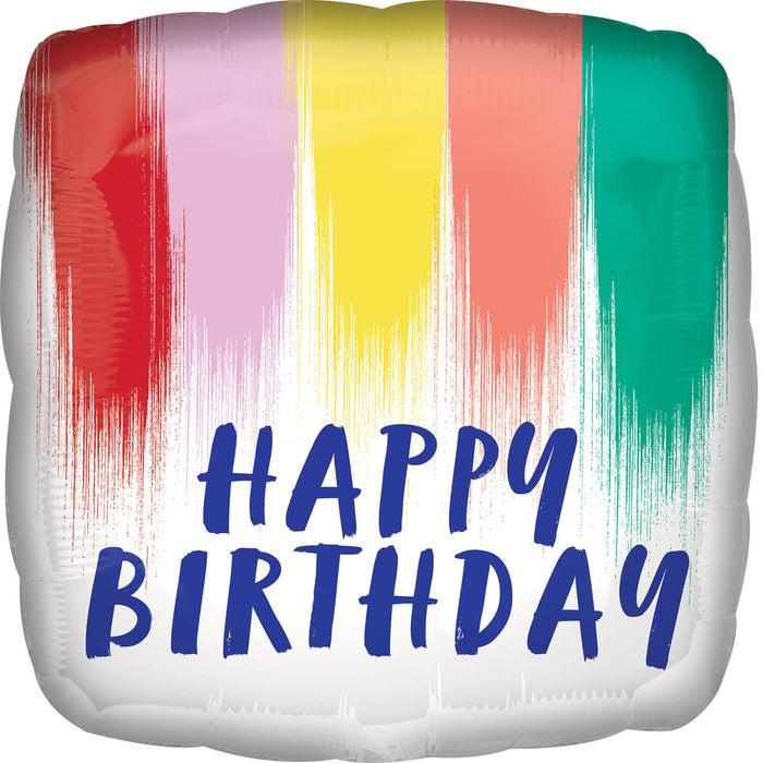 Folieballon Standard Happy Birthday Paint