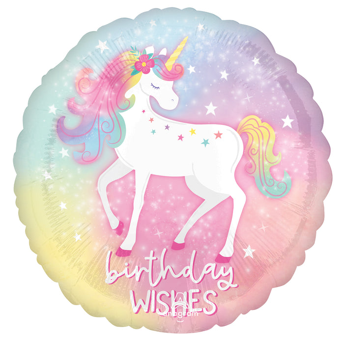 Folieballon Standard Enchanted Unicorn Birthday