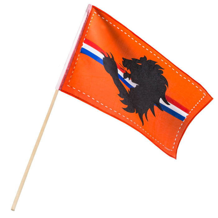 Polyester zwaaivlag Oranje Leeuw