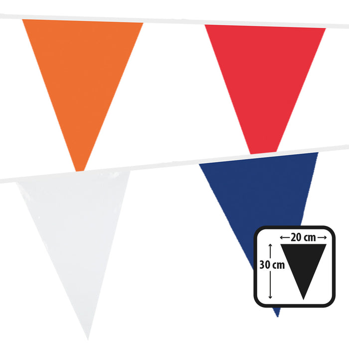 PE Vlaggenlijn oranje-rood-wit -blauw 10m