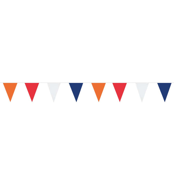 PE Vlaggenlijn oranje-rood-wit -blauw 10m
