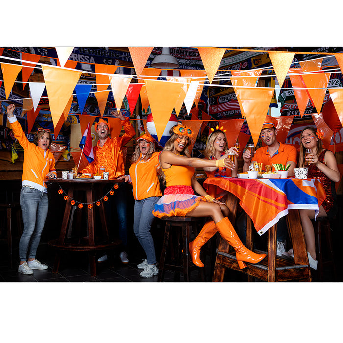 PE Vlaggenlijn oranje-rood-wit -blauw 10m
