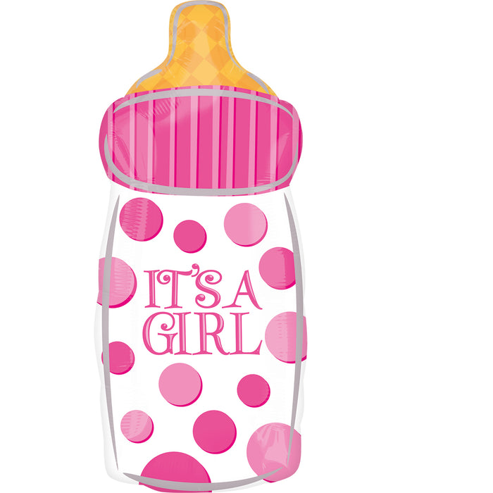 Folieballon Junior Shape Baby Bottle It's a Girl