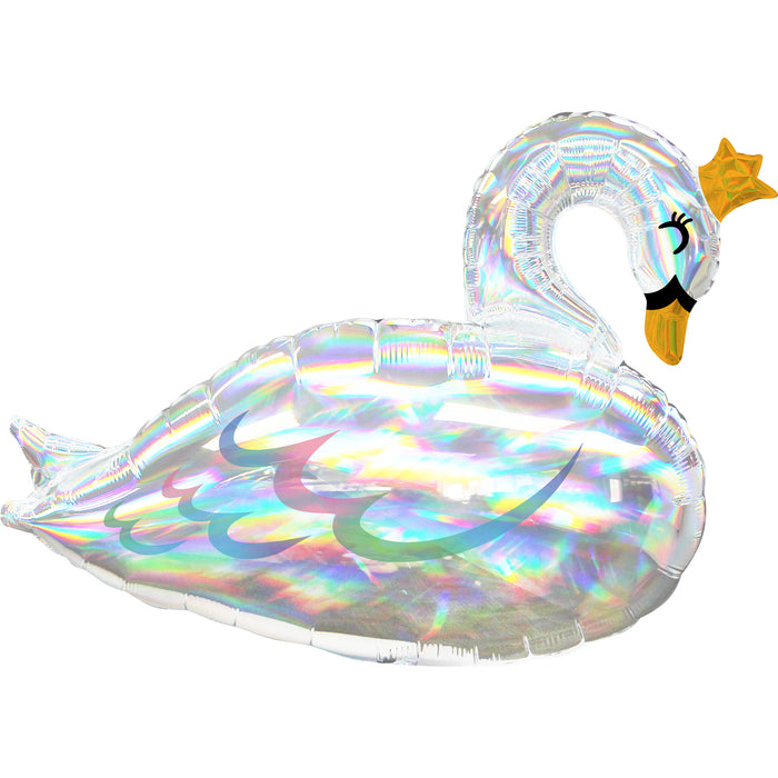 Folieballon SuperShape Iridescent Swan