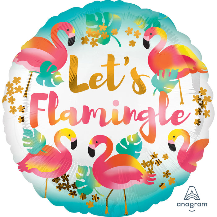 Folieballon Standard Let's Flamingle