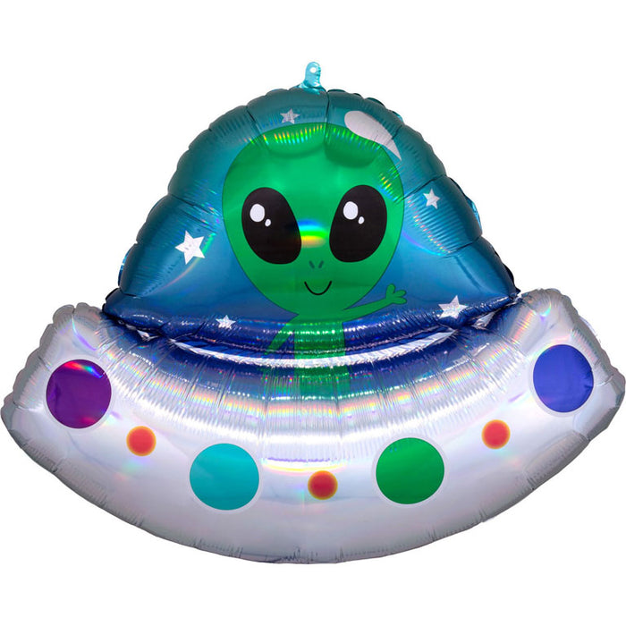 Folieballon SuperShape Holographic Alien Space Ship