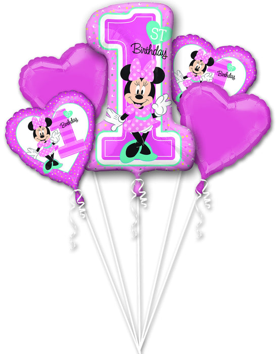 Folieballon Bouquet Minnie 1st Birthday