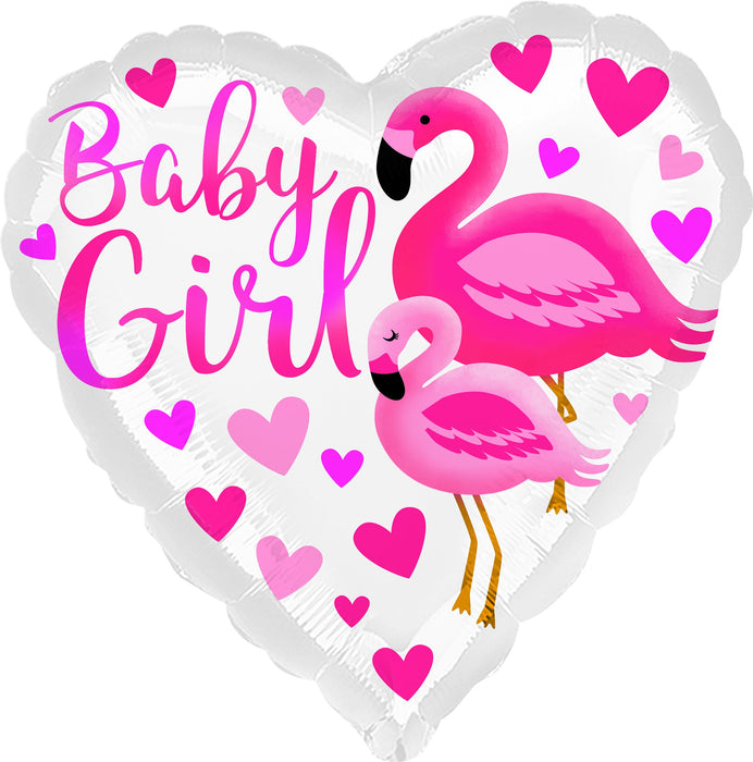 Folieballon Standard HX Flamingo Baby Girl