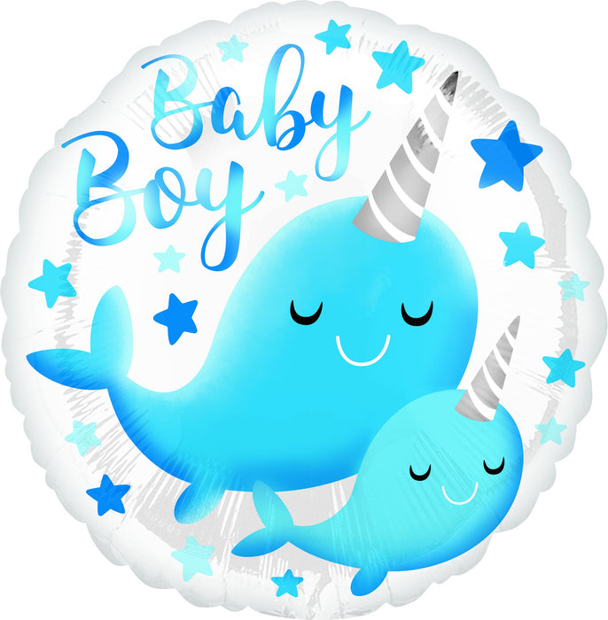 Folieballon Standard HX Narwhal Baby Boy