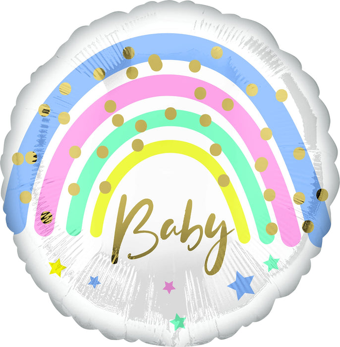 Folieballon Standard Pastel Rainbow Baby