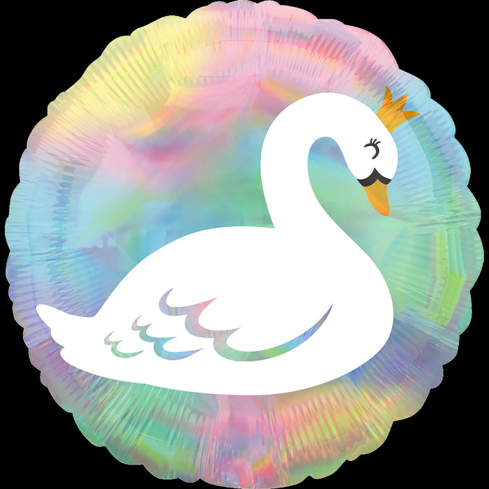 Folieballon Standard Iridescent Pastel Swan
