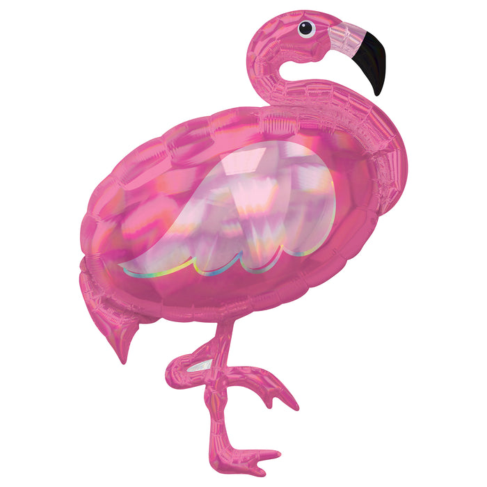 Folieballon SuperShape Iridescent Pink Flamingo