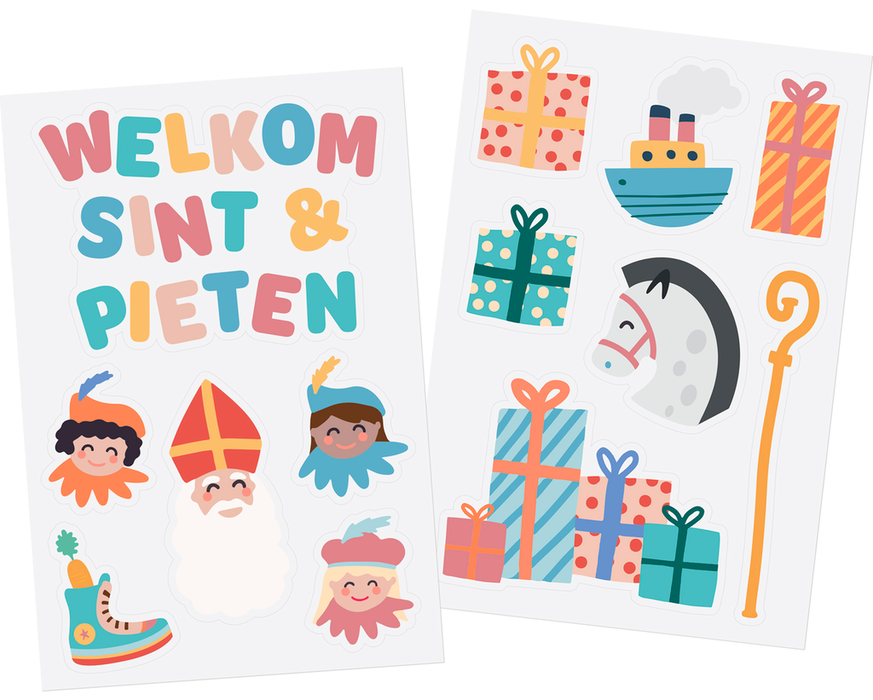 Raamstickers Welkom Sint & Pieten 13st