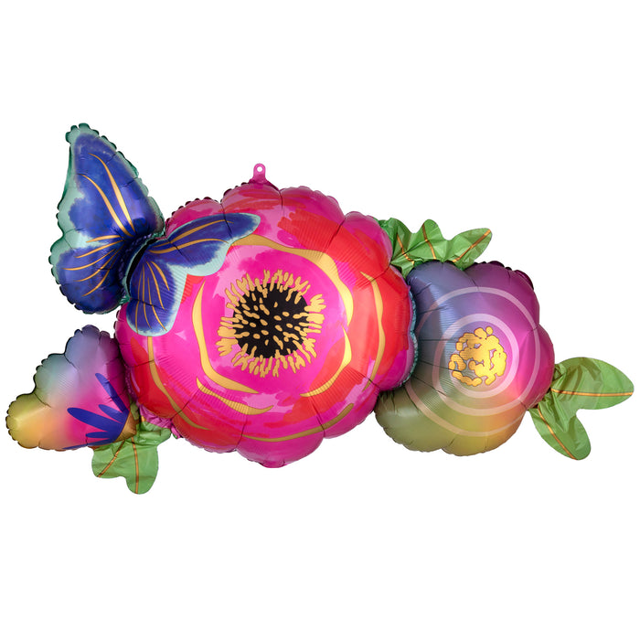 Folieballon SuperShape Infused Flowers & Butterfly