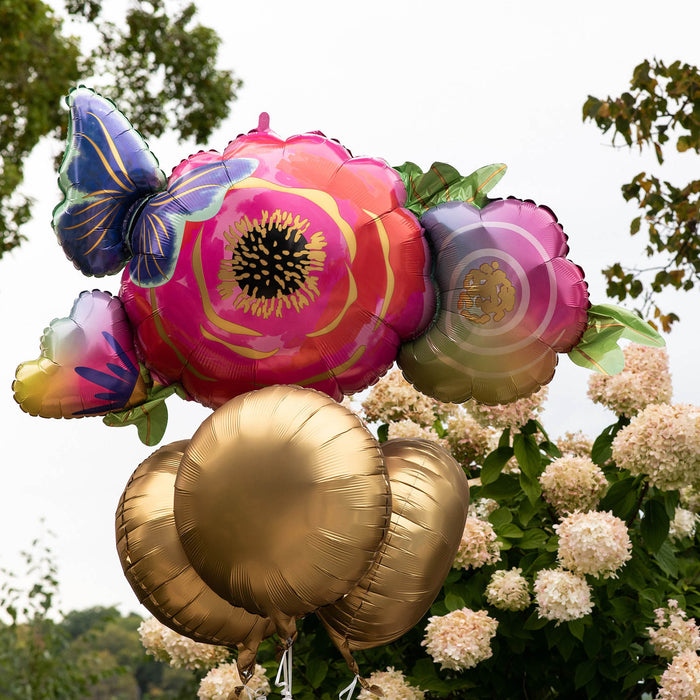 Folieballon SuperShape Infused Flowers & Butterfly