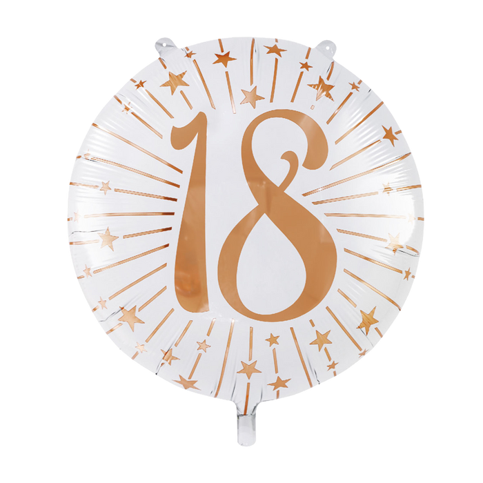 Folieballon Milestones Wit/Roségoud 18 jaar 71cm (GN-6920)