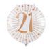 Folieballon Milestones Wit/Roségoud 21 jaar 71cm (GN-6921)