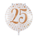 Folieballon Milestones Wit/Roségoud 25 jaar 71cm (GN-6922)