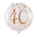 Folieballon Milestones Wit/Roségoud 40 jaar 71cm (GN-6924)