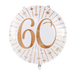 Folieballon Milestones Wit/Roségoud 60 jaar 71cm (GN-6926)