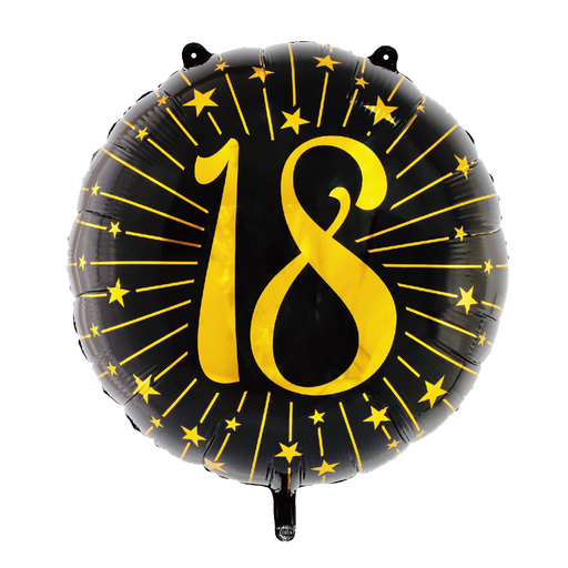 Folieballon Milestones Zwart/Goud 18 jaar 71cm (GN-6930)