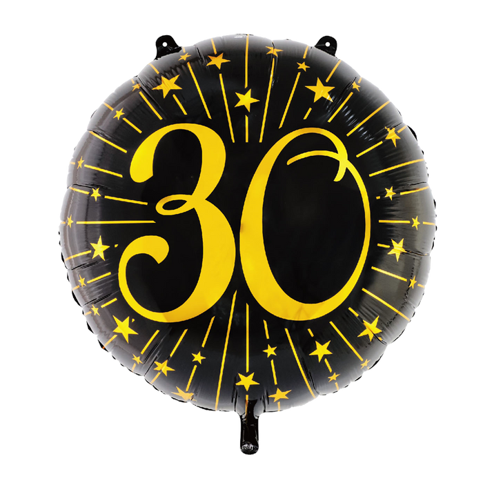 Folieballon Milestones Zwart/Goud 30 jaar 71cm (GN-6933)