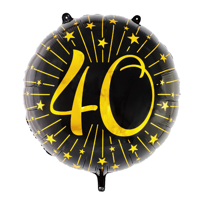 Folieballon Milestones Zwart/Goud 40 jaar 71cm (GN-6934)