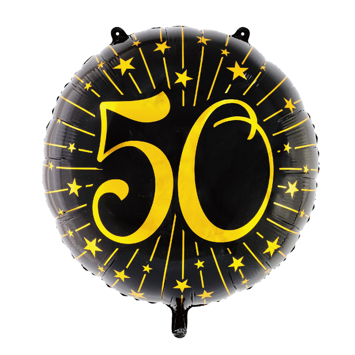Folieballon Milestones Zwart/Goud 50 jaar 71cm (GN-6935)