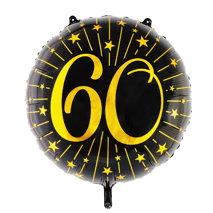 Folieballon Milestones Zwart/Goud 60 jaar 71cm (GN-6936)
