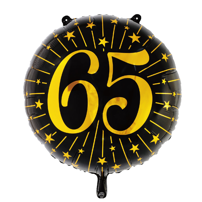Folieballon Milestones Zwart/Goud 65 jaar 71cm (GN-6937)