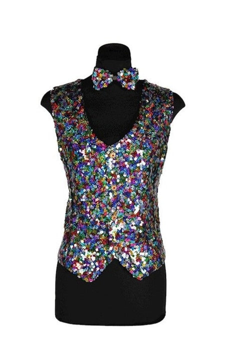 Goud glittergilet bij smokingbroek, smokingoverhemd en glitterstrikje Goud glittergilet bij smokingbroek, smokingoverhemd en glitterstrikje