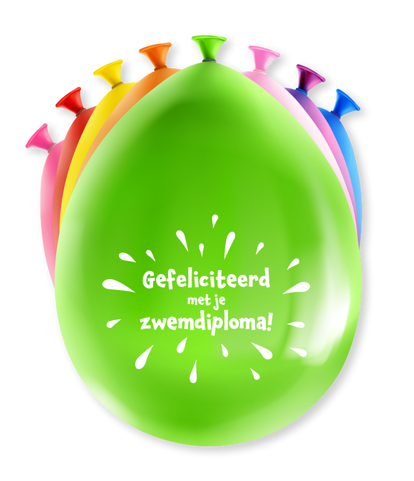 Ballonnen Zwemdiploma 8st