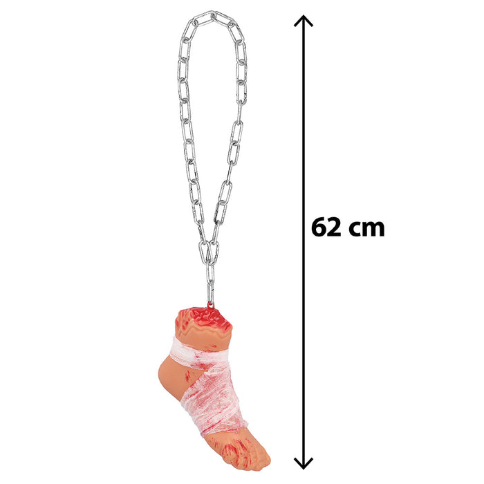 Decoratie Bloederige Voet Met Ketting 62cm