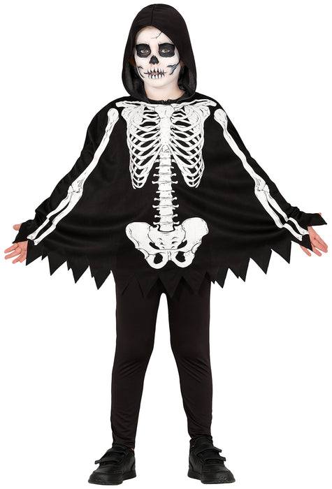 Halloween poncho skelet kinderen