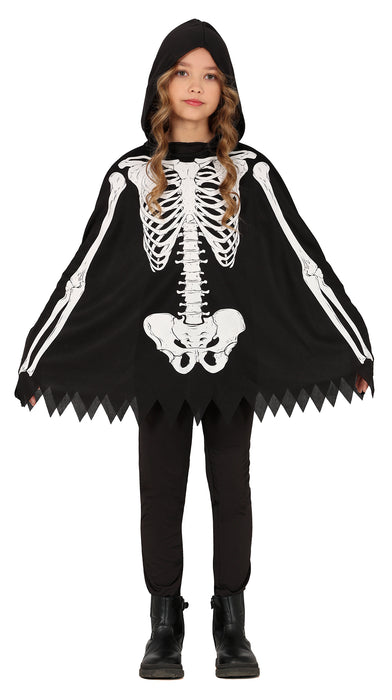 Halloween poncho skelet kinderen