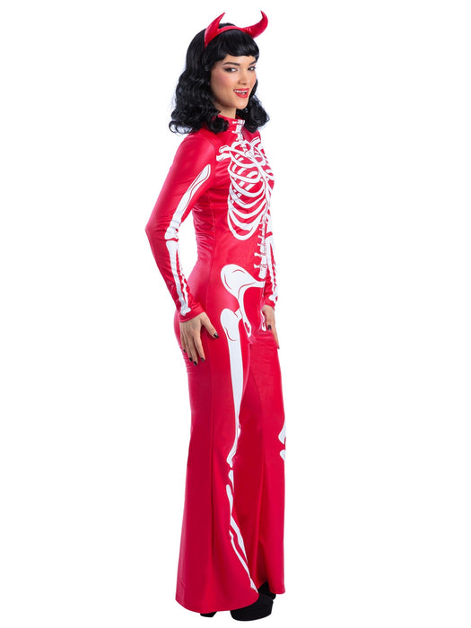 Kostuum Duivel Skelet Fever Rood – afbeelding 3
