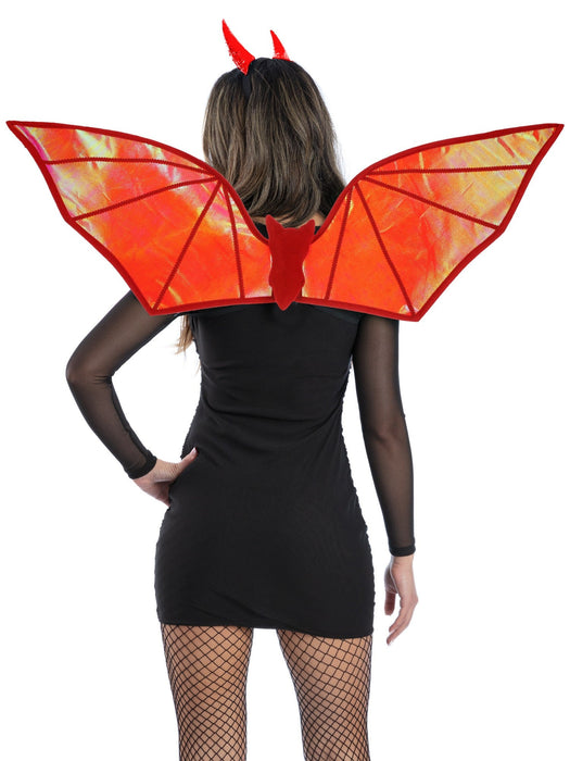 Duivelset Holografisch Rood 2-delig – afbeelding 2