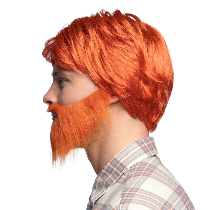 Pruik Dude oranje met baard