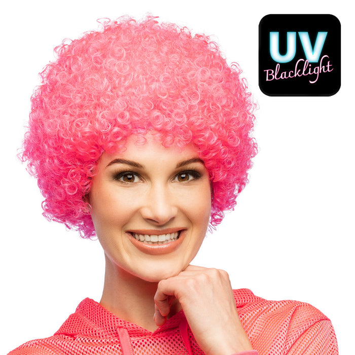 Pruik Curly Neon UV