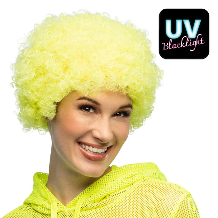 Pruik Curly Neon UV
