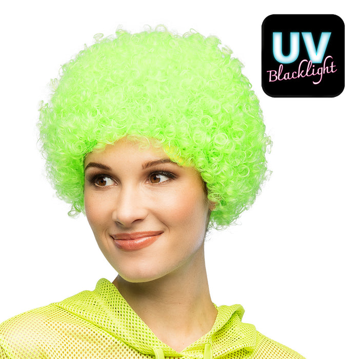 Pruik Curly Neon UV