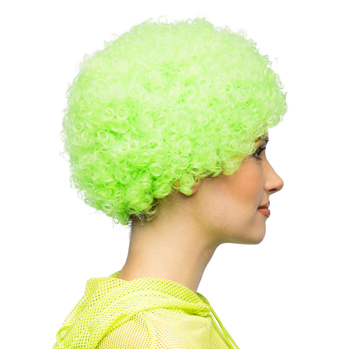 Pruik Curly Neon UV