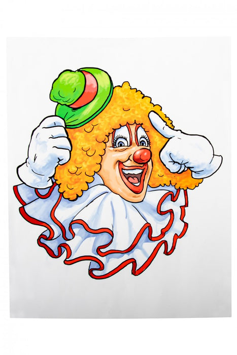 Raamsticker clown groene hoed 32x40cm