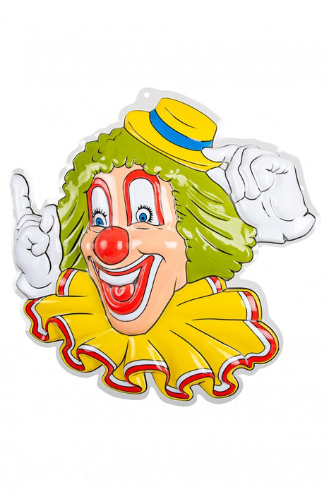 Clownsdeco clown gele hoed 50x50cm