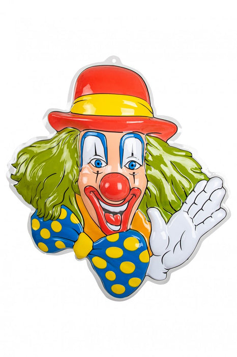 Clownsdeco clown groene haren 50x50cm