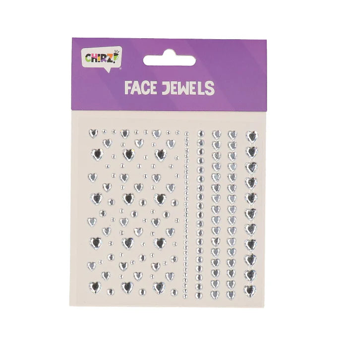 Gezichtstickers hartjes zilver