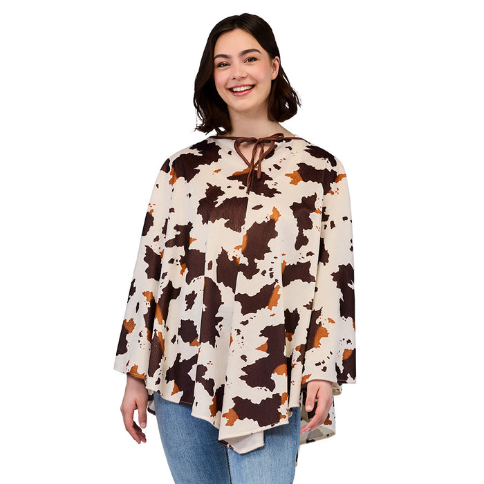 Poncho Cowgirl Met Koeienprint