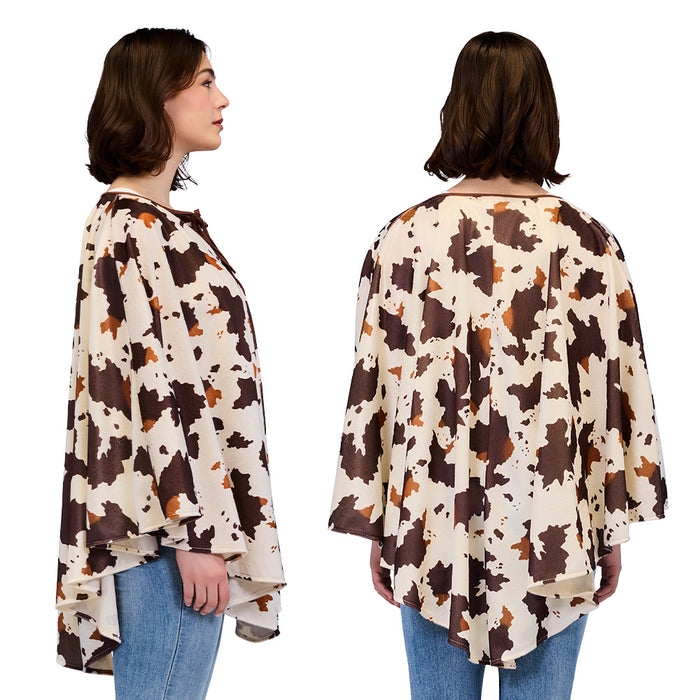 Poncho Cowgirl Met Koeienprint