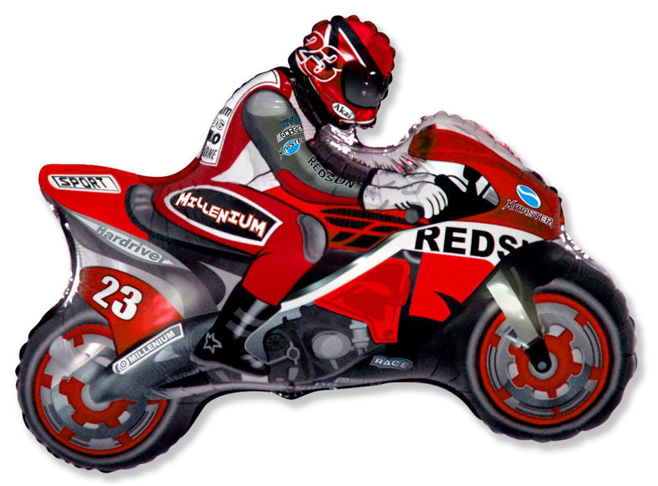 XL Folieballon Race Motor Rood 69x84cm