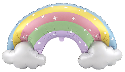 XL Folieballon Pastel Regenboog 36x99cm